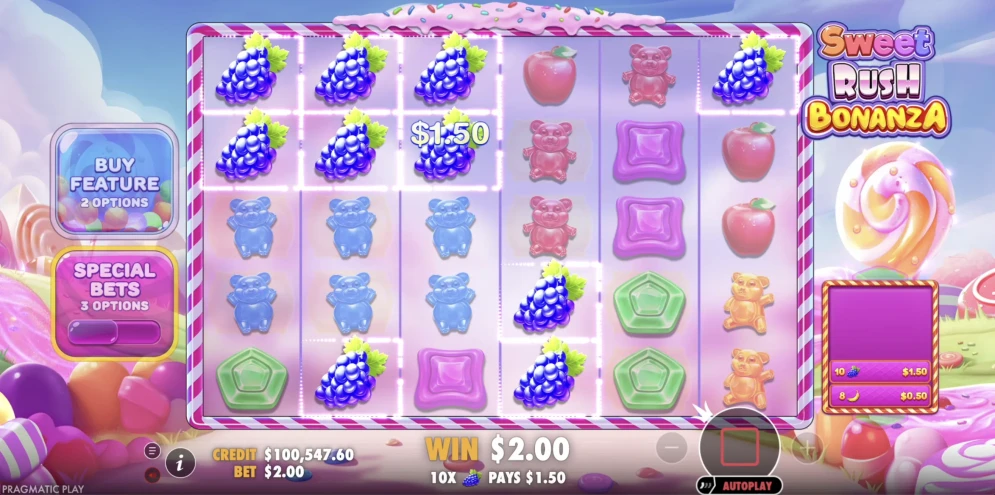 Sweet Rush Bonanza gameplay
